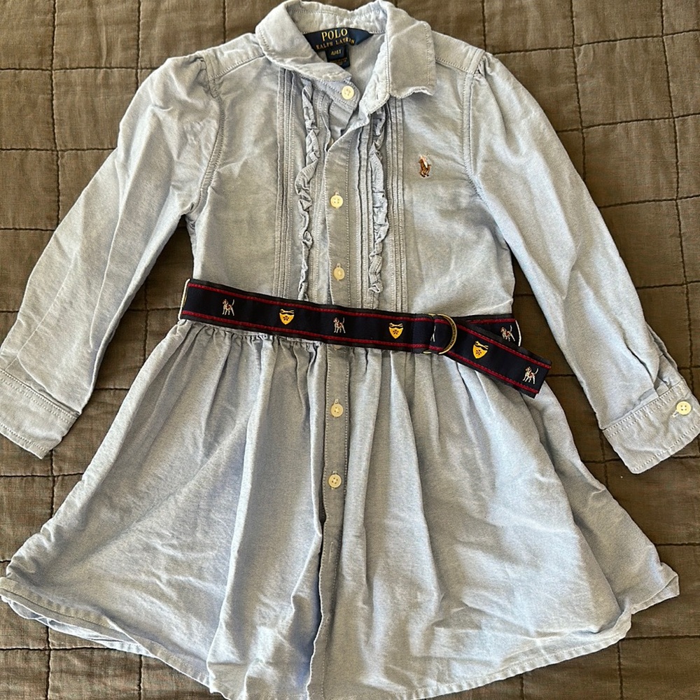 Denim chambray Polo button down dress
